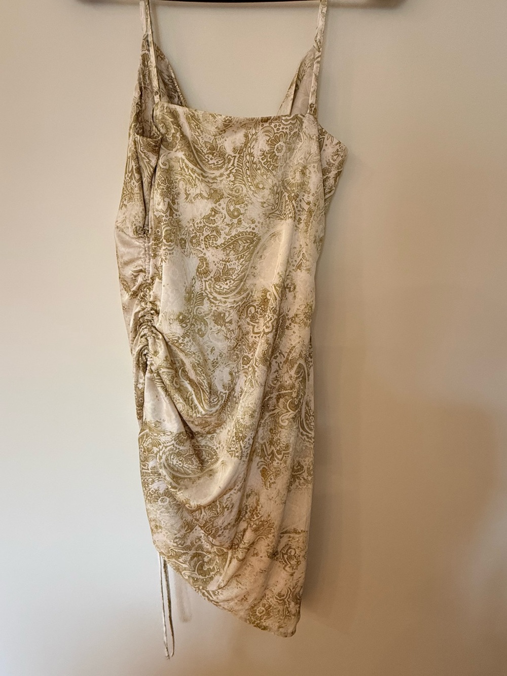 Olive Paisley Slip Dress - Picture 8 of 11